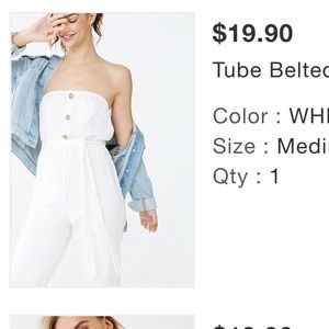 White tube jumpsuit